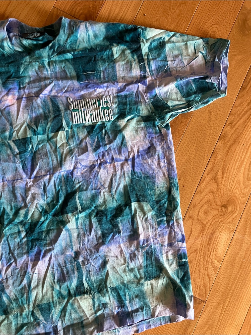 Vintage 90s Milwaukee Summerfest Tie-Dye Short Sleeve T-Shirt Large